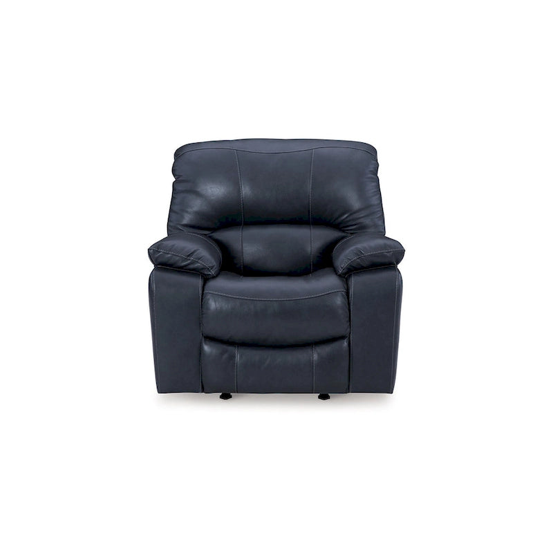 Power Rocker Recliner Chair in Soft Ocean Blue Leather with USB Port
