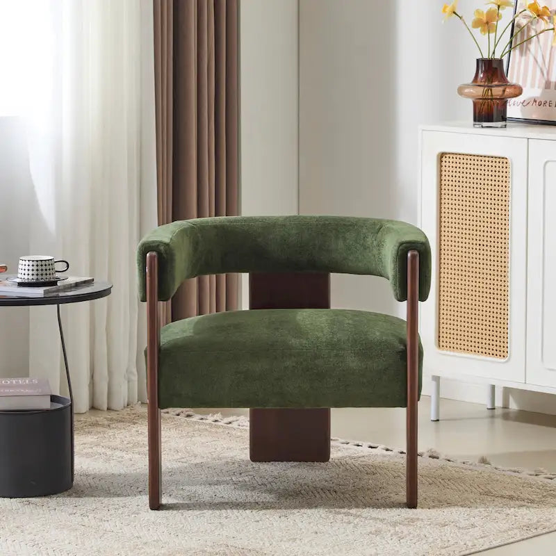 Modern Upholstered Boucle Fabric Accent Armchair
