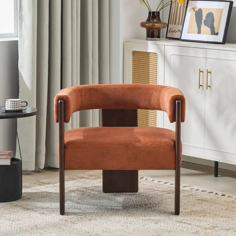 Modern Upholstered Boucle Fabric Accent Armchair