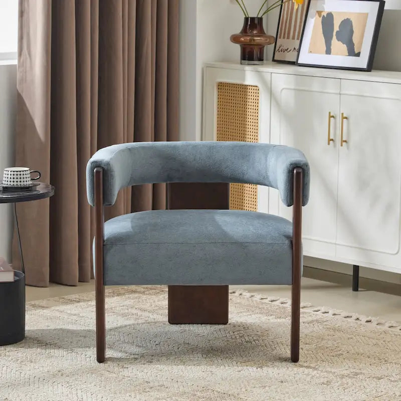 Modern Upholstered Boucle Fabric Accent Armchair