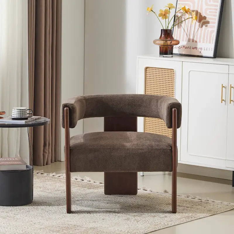 Modern Upholstered Boucle Fabric Accent Armchair