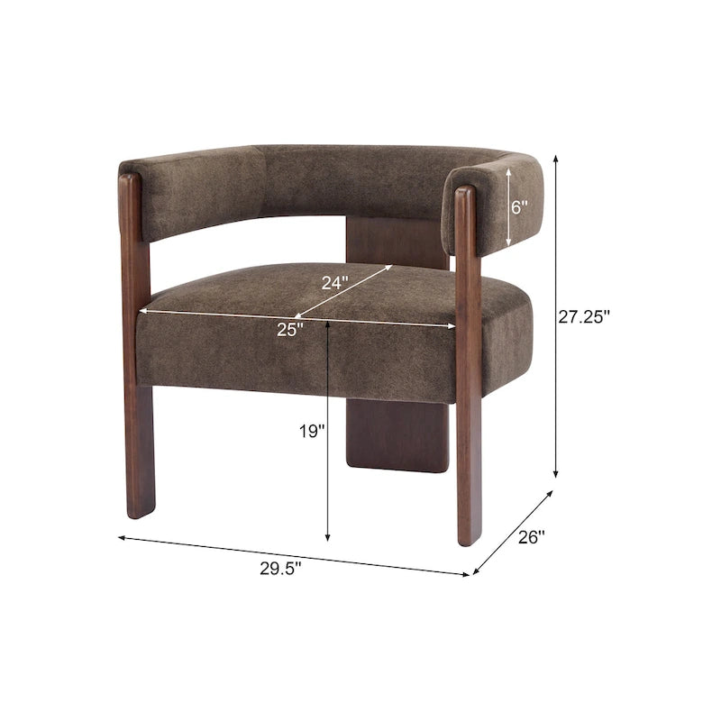 Modern Upholstered Boucle Fabric Accent Armchair