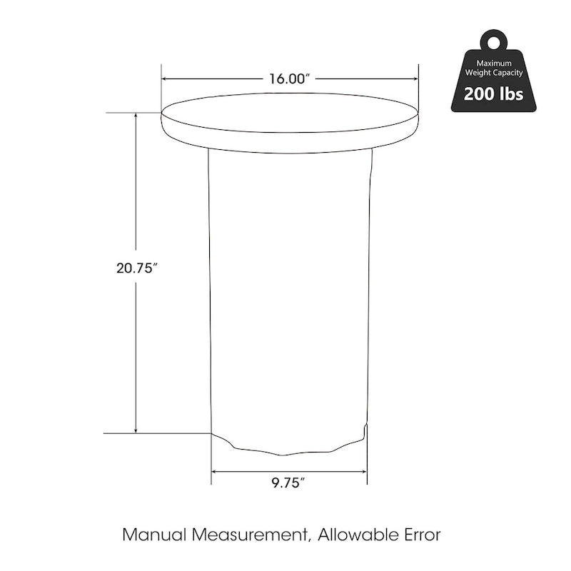 Modern Faux Marble Round Side Table, 20.75H
