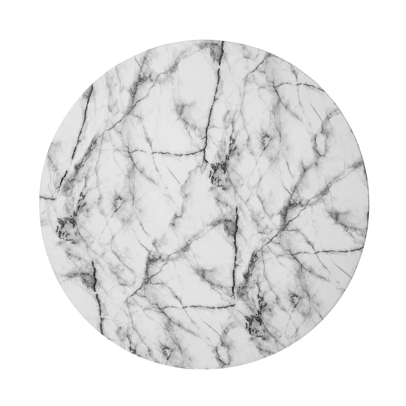Modern Faux Marble Round Side Table, 20.75H