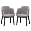 Modern Velvet Upholstered Dining Chairs with Rubber Wood Legs, 2-Pack