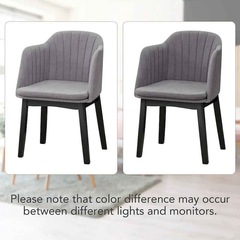 Modern Velvet Upholstered Dining Chairs with Rubber Wood Legs, 2-Pack