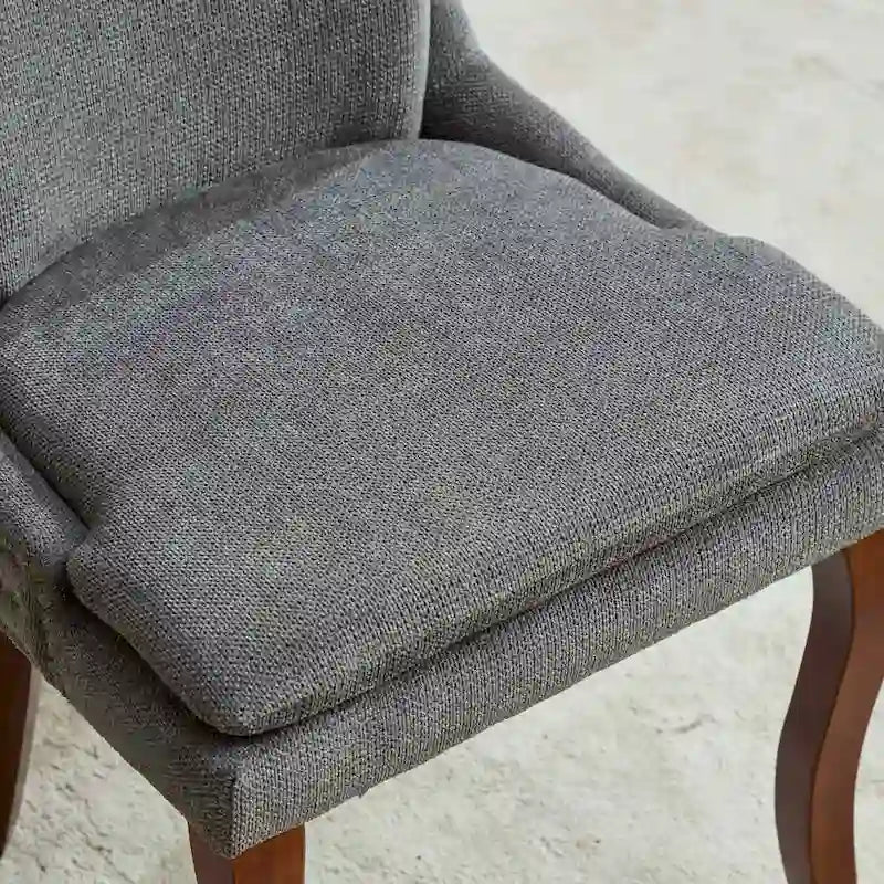 Modern Chenille Upholstered Dining Chairs with Metal Legs, 2-Pack