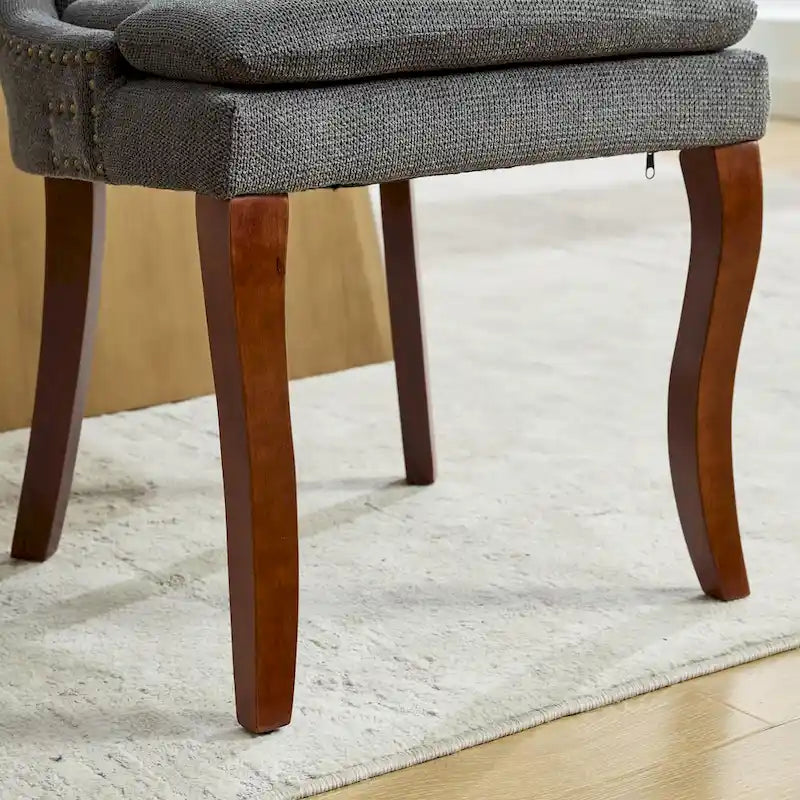 Modern Chenille Upholstered Dining Chairs with Metal Legs, 2-Pack