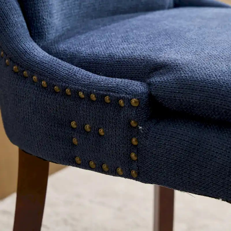 Modern Chenille Upholstered Dining Chairs with Metal Legs, 2-Pack