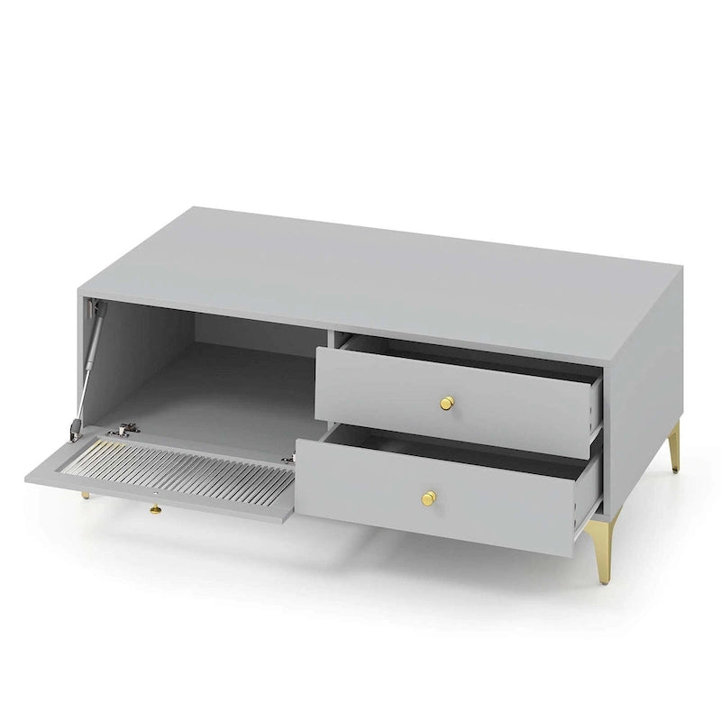 Modern TV Stand with Open Shelves and Cable Management, Fits TVs up to 65 inches