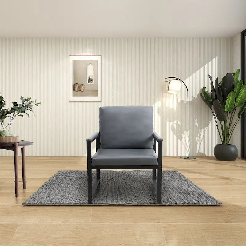 Modern 29.13 Arm Chair with Non-slip Adsorption Feet and Sturdy Metal Frame