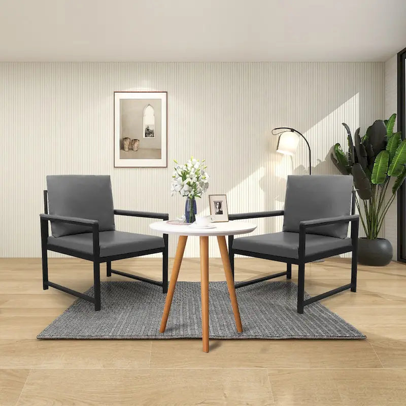 Modern 29.13 Arm Chair with Non-slip Adsorption Feet and Sturdy Metal Frame