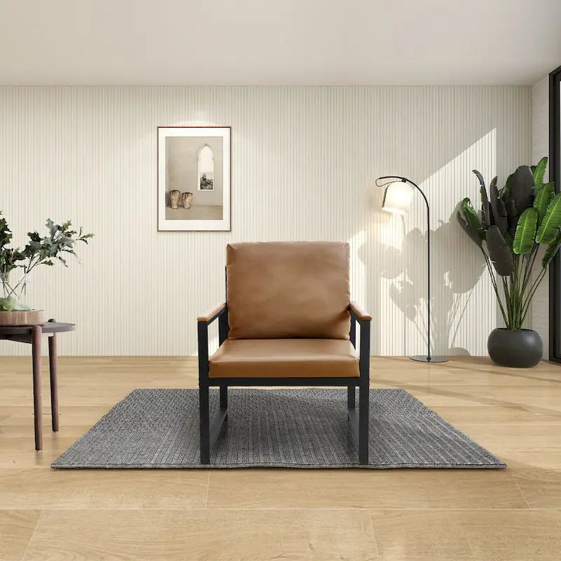 Modern 29.13 Arm Chair with Non-slip Adsorption Feet and Sturdy Metal Frame