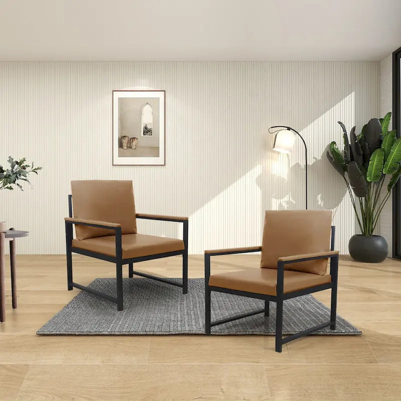 Modern 29.13 Arm Chair with Non-slip Adsorption Feet and Sturdy Metal Frame
