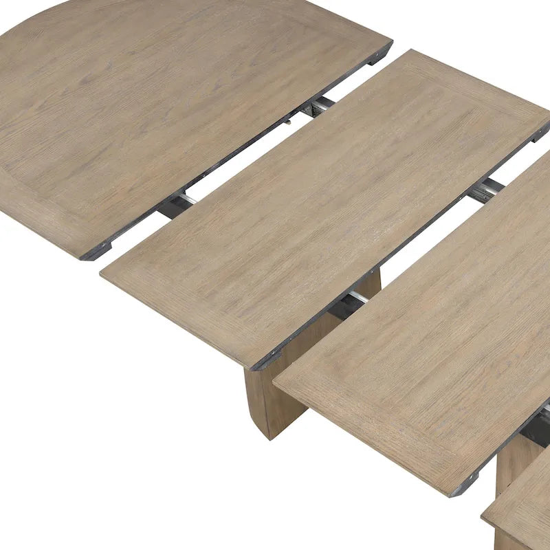Furniture of America Modern Farmhouse Oak 102-inch Wood Extendable Dining Table