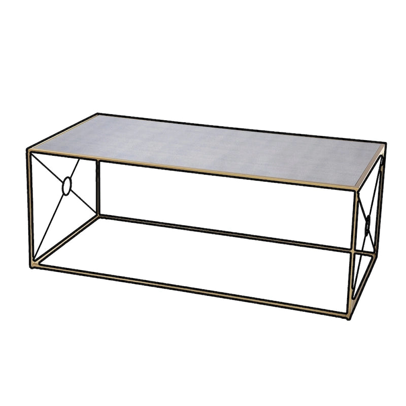 Transitional Gold Metal Coffee Table