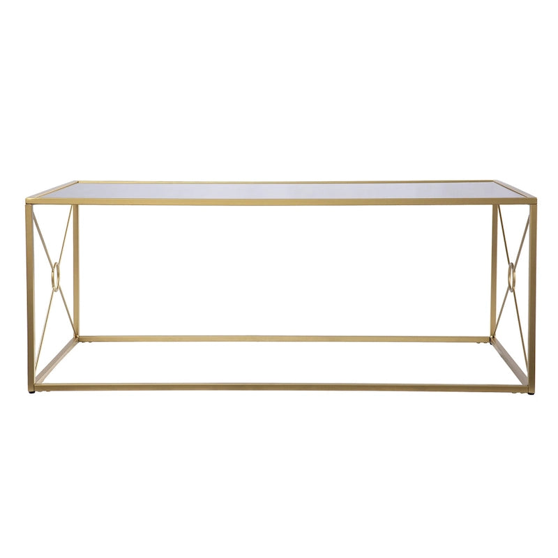 Transitional Gold Metal Coffee Table