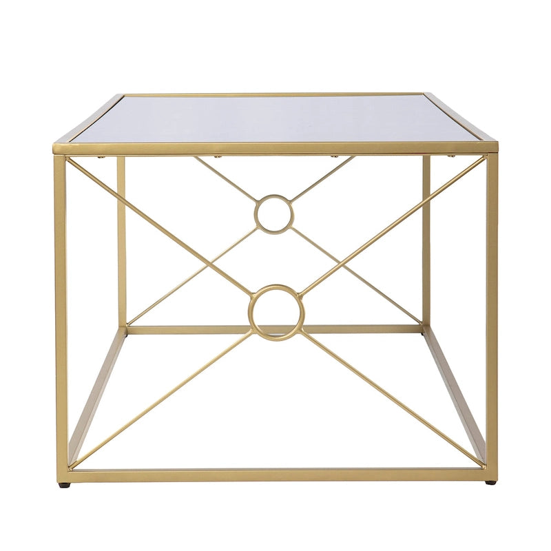 Transitional Gold Metal Coffee Table