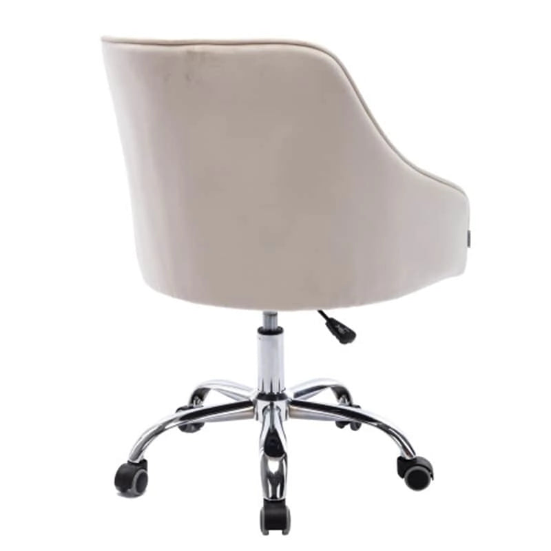 Desk Modern velvet office computer height adjustable mid-back work chair with silver feet