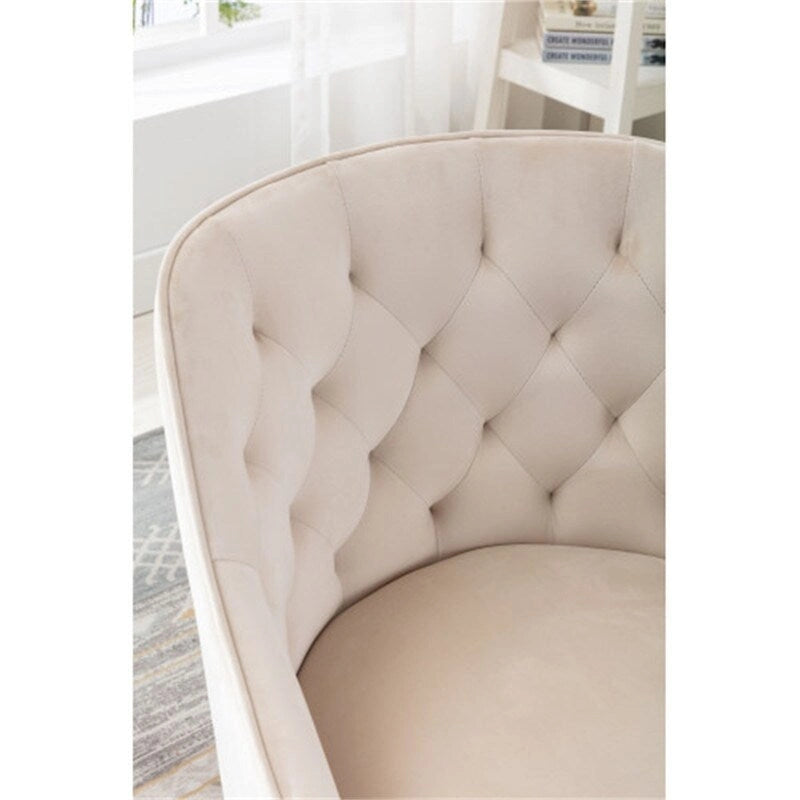 Desk Modern velvet office computer height adjustable mid-back work chair with silver feet