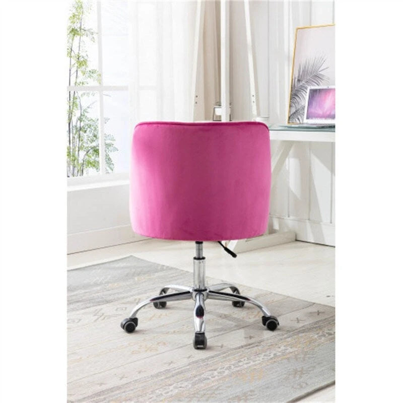 Desk Modern velvet office computer height adjustable mid-back work chair with silver feet