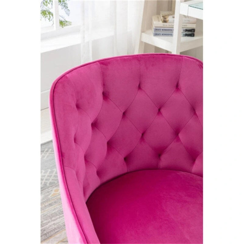 Desk Modern velvet office computer height adjustable mid-back work chair with silver feet