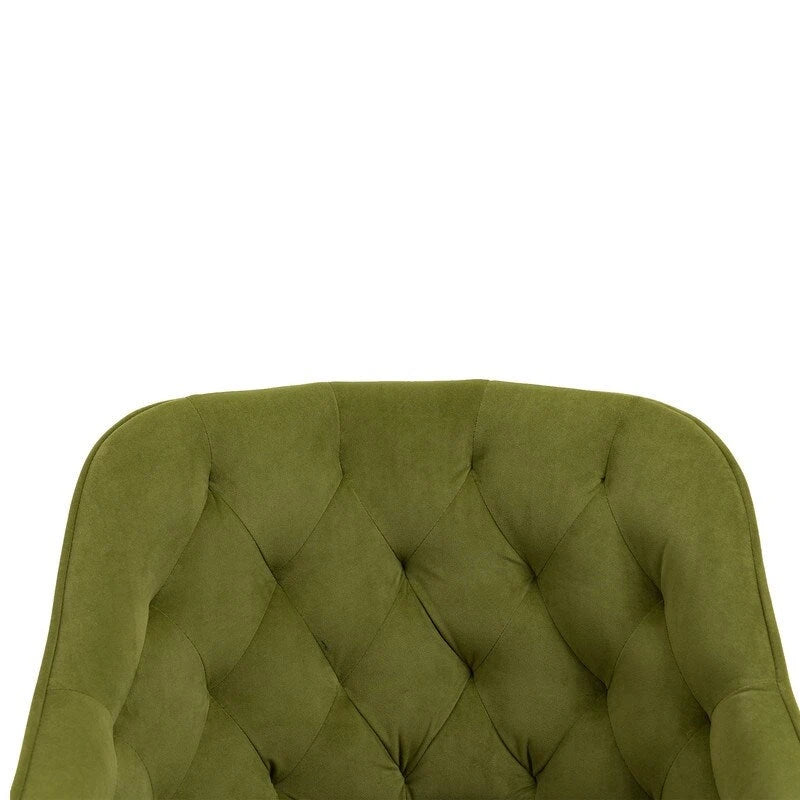 Desk Modern velvet office computer height adjustable mid-back work chair with silver feet