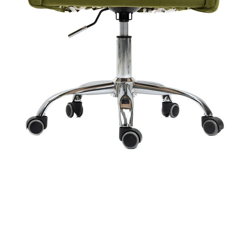 Desk Modern velvet office computer height adjustable mid-back work chair with silver feet