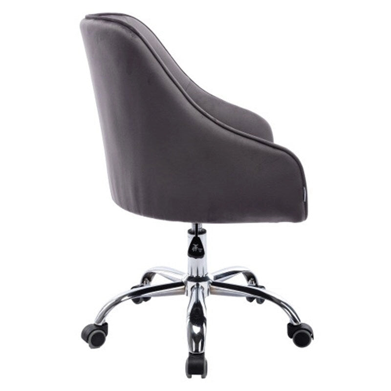 Desk Modern velvet office computer height adjustable mid-back work chair with silver feet