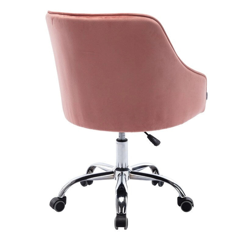 Desk Modern velvet office computer height adjustable mid-back work chair with silver feet