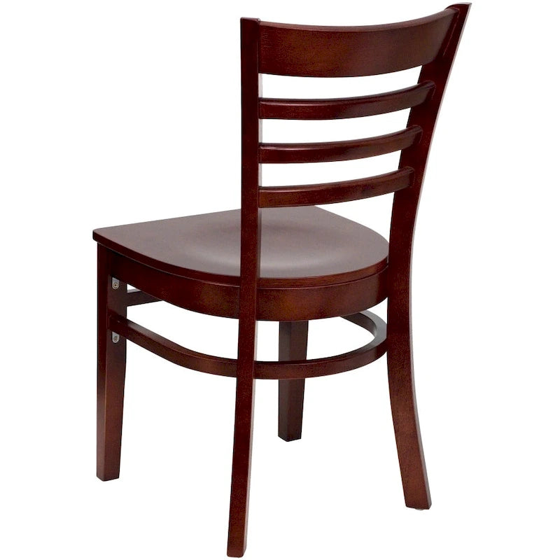Wooden Slat Back Restaurant Dining Chairs, 2-Pack