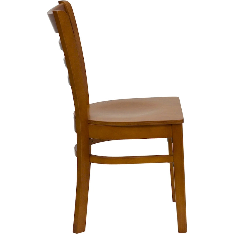 Wooden Slat Back Restaurant Dining Chairs, 2-Pack