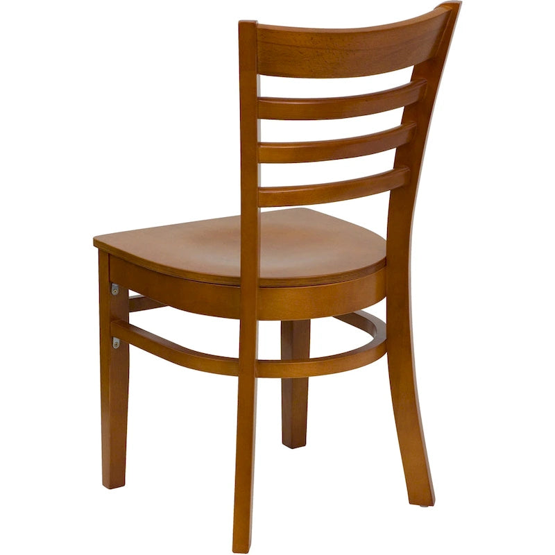 Wooden Slat Back Restaurant Dining Chairs, 2-Pack