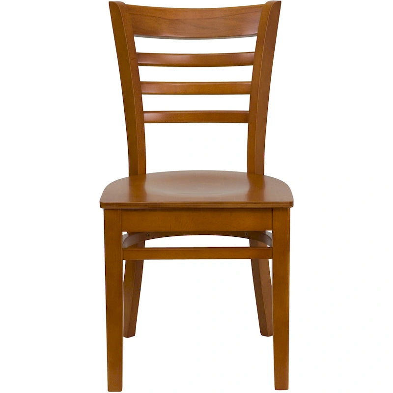 Wooden Slat Back Restaurant Dining Chairs, 2-Pack