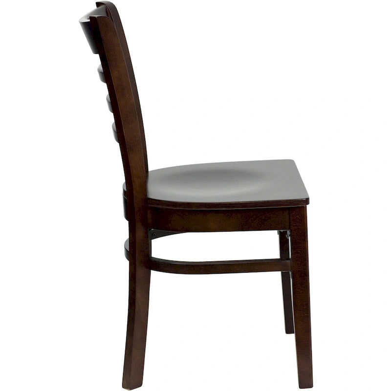 Wooden Slat Back Restaurant Dining Chairs, 2-Pack