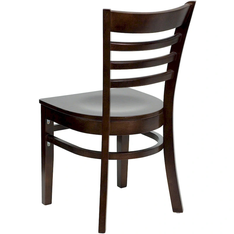 Wooden Slat Back Restaurant Dining Chairs, 2-Pack