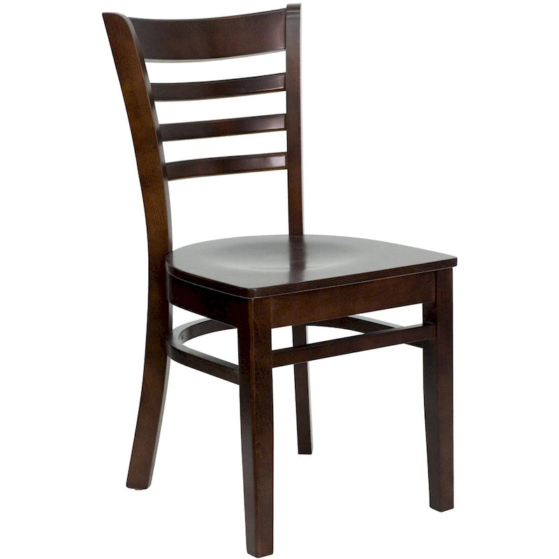 Wooden Slat Back Restaurant Dining Chairs, 2-Pack