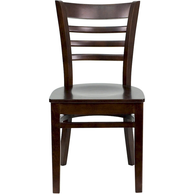 Wooden Slat Back Restaurant Dining Chairs, 2-Pack