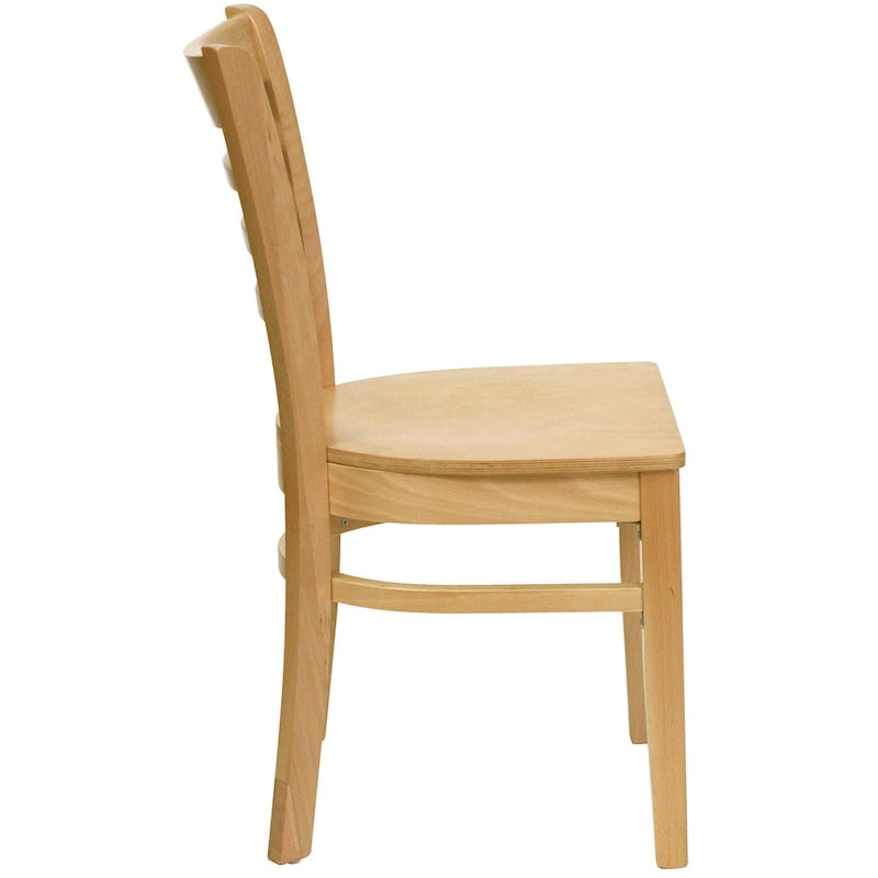 Wooden Slat Back Restaurant Dining Chairs, 2-Pack