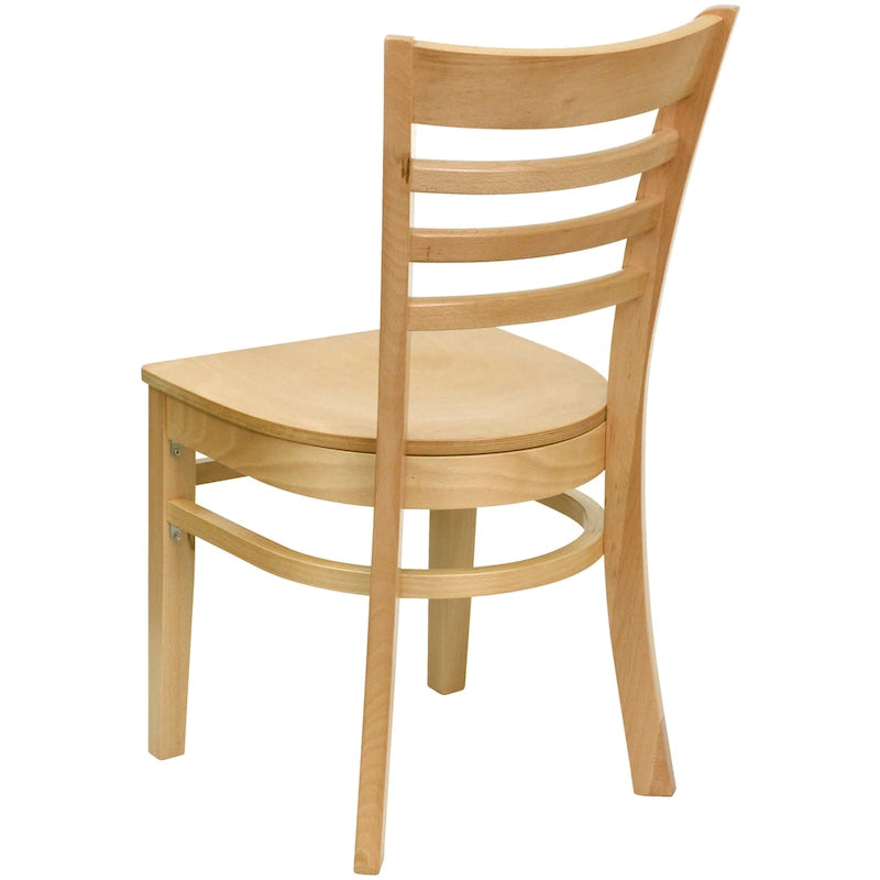 Wooden Slat Back Restaurant Dining Chairs, 2-Pack