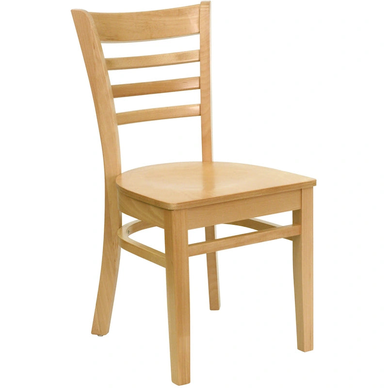 Wooden Slat Back Restaurant Dining Chairs, 2-Pack