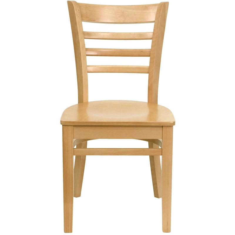 Wooden Slat Back Restaurant Dining Chairs, 2-Pack