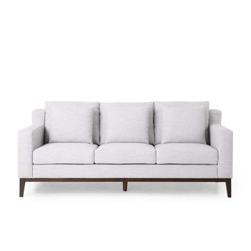 Elliston Contemporary 3-Seat Fabric Sofa with Accent Pillows