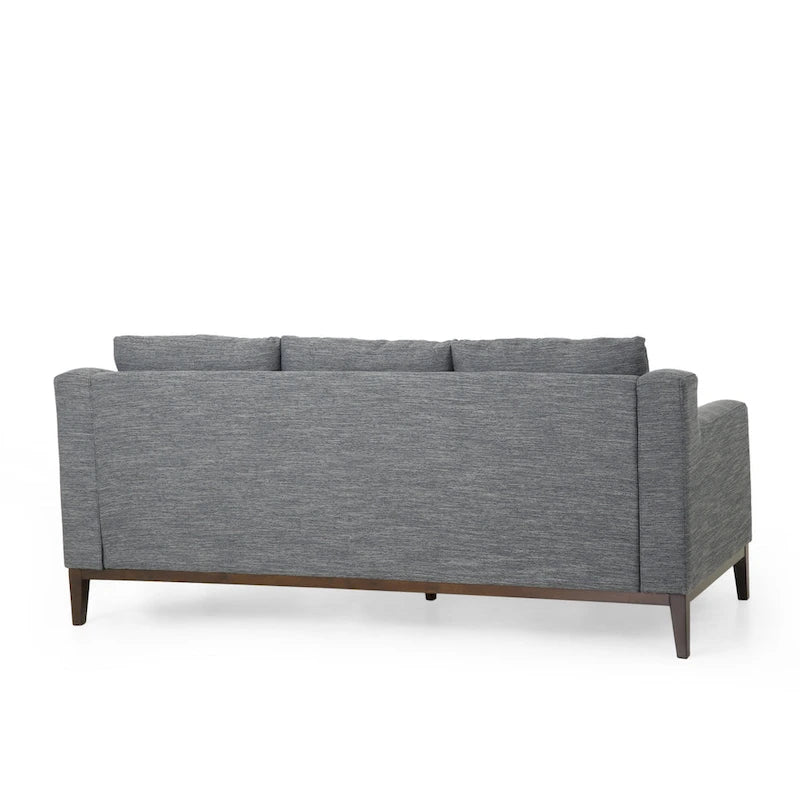 Elliston Contemporary 3-Seat Fabric Sofa with Accent Pillows