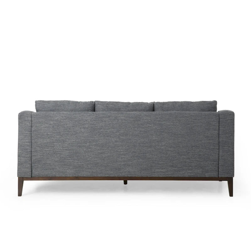 Elliston Contemporary 3-Seat Fabric Sofa with Accent Pillows