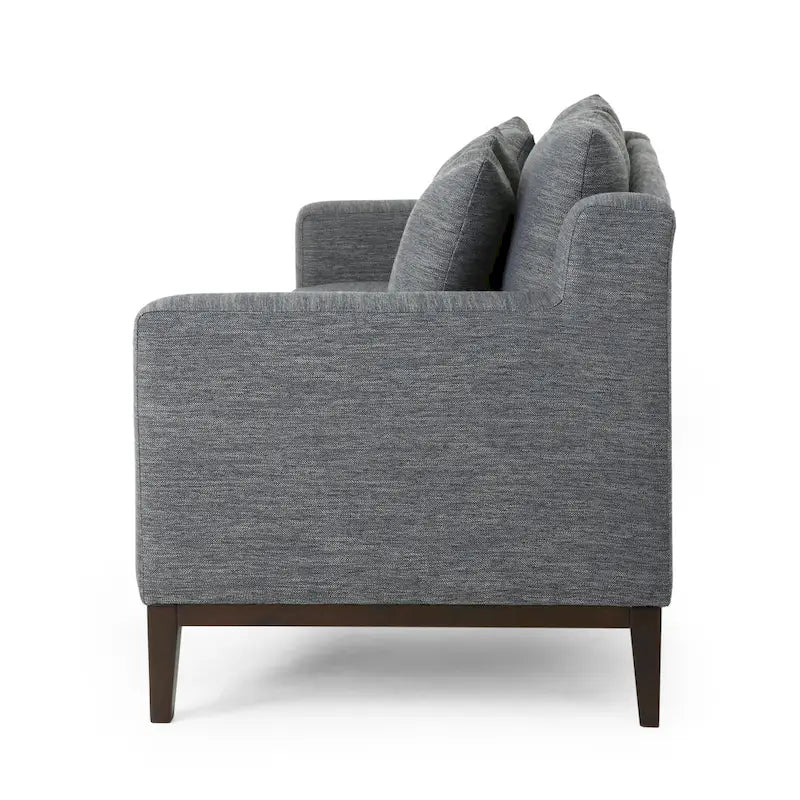 Elliston Contemporary 3-Seat Fabric Sofa with Accent Pillows