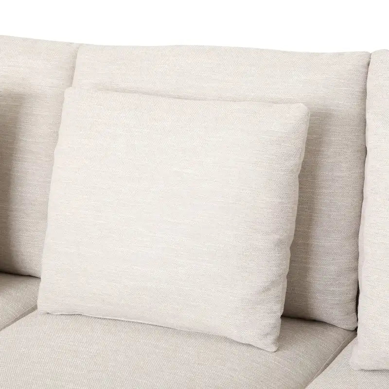 Elliston Contemporary 3-Seat Fabric Sofa with Accent Pillows