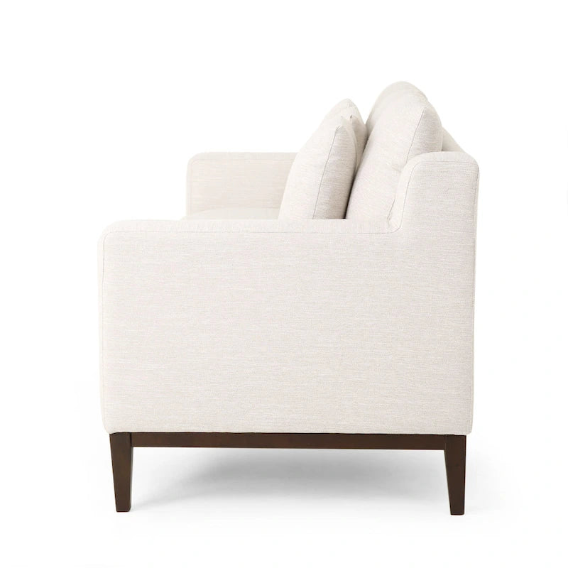 Elliston Contemporary 3-Seat Fabric Sofa with Accent Pillows