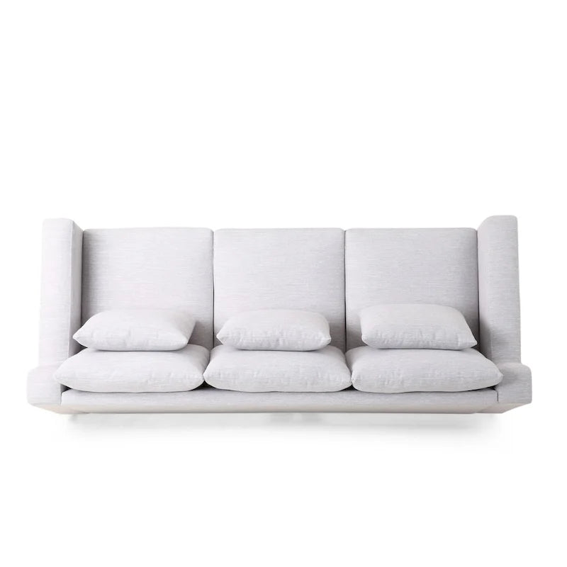 Elliston Contemporary 3-Seat Fabric Sofa with Accent Pillows