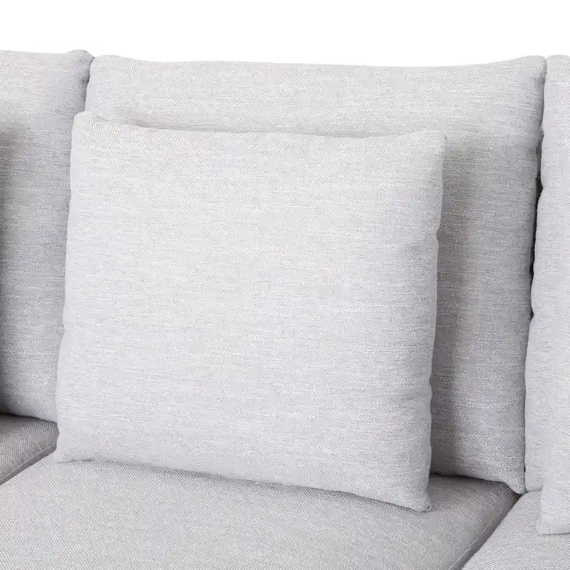 Elliston Contemporary 3-Seat Fabric Sofa with Accent Pillows